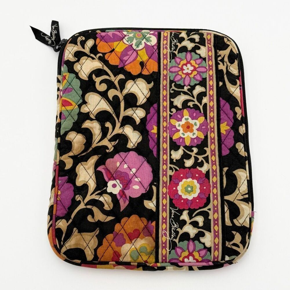 Vera Bradley Suzani Black and Tan Floral Paisley iPad Tablet Sleeve Case